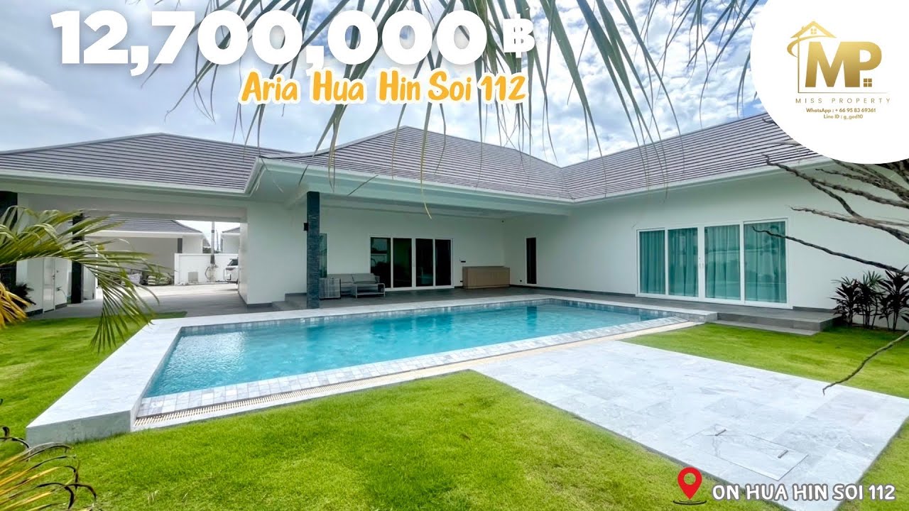 [EP147]📍🏡12,700,000THB Large Land Modern Villa 3 Beds At Hua Hin Soi 112, Fully furnished 