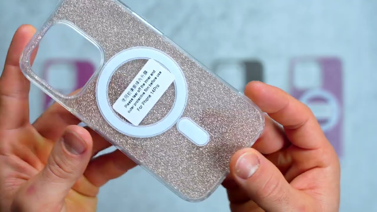 iPhone 14 szériára MagSafe-kompatibilis glitter tok Alphajack