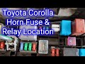 موقع فيوز ومرحل البوق في سيارة تويوتا كورولا موديلات 2003 و2004 و2005 و2006 و2007 و2008 