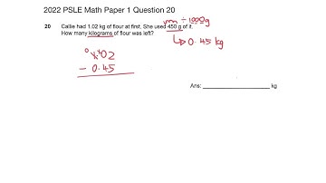 2022 PSLE Math Paper 1 Question 20 Subtraction of Decimals