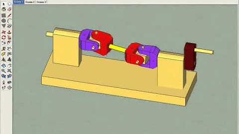 Animation of colorful wood model U-joint
