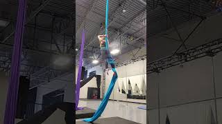 hipkey bomb drop back balance aerial silks