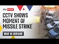 Ukraine War: CCTV shows suspected missile hitting market