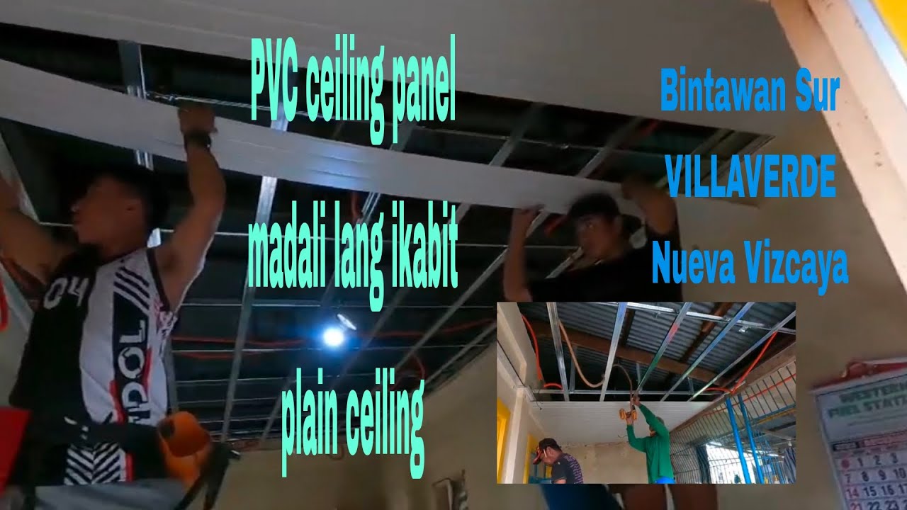 PVC ceiling panel installation napakadaling ikabit // plain ceiling pvc ...