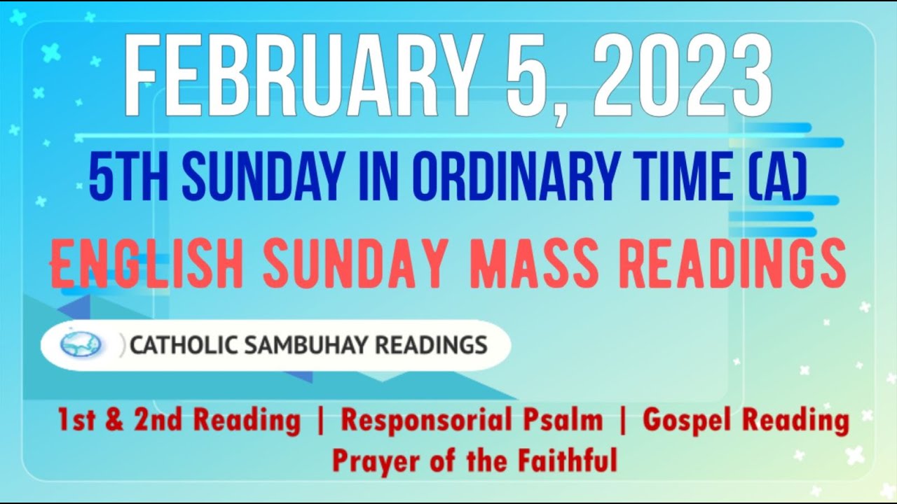 5 February 2023 English Sunday Mass Readings 5th Sunday in Ordinary