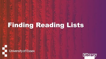 Finding Reading Lists