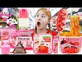 Korean convenience store food mukbang pink dessert jelly candy by hiu 