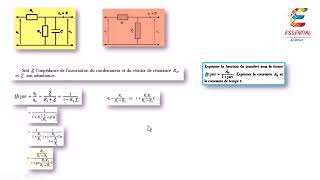 Question 2,3  exercice 3 examen oral cpge MpSI PCSI Electrocinetique  filtre 1 ordre