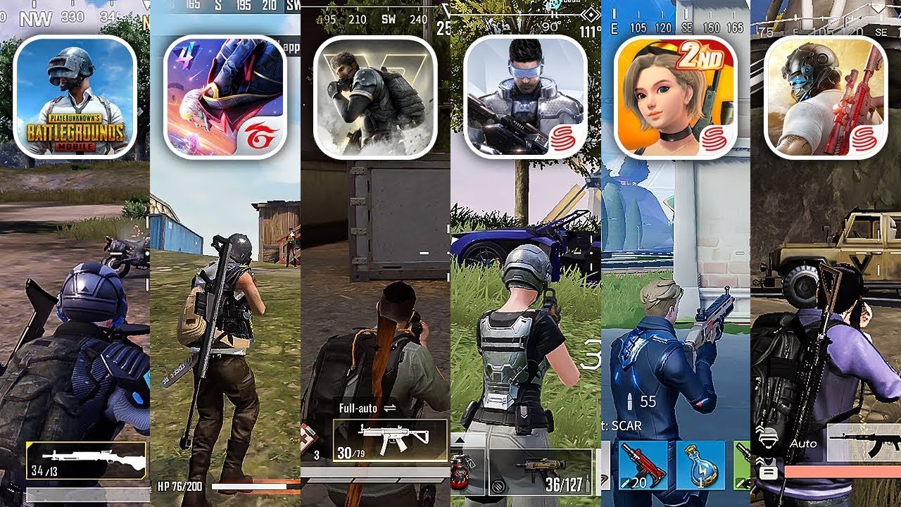 PUBG Mobile vs FREE FIRE vs Badlanders vs Cyber Hunter vs Creative Destruction vs Knives