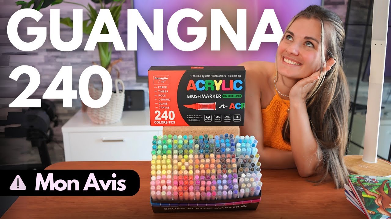 Feutres Acryliques Brush 240 GuangNa | Coloriages Mystères | Test & Avis