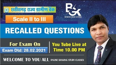 Recalled Questions || Scale II to III CRGB Promotion II Exam Dtd. 28.02.2021 II