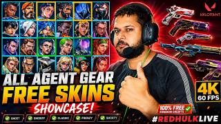 VALORANT All Agent Gear FREE Weapon Skins Showcase 2026 4K 60FPS Every Agent Skin #RedhulkLive