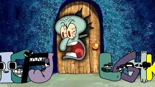 Squidward Kicks Alphabet Lore Letters (E-P) out of his house