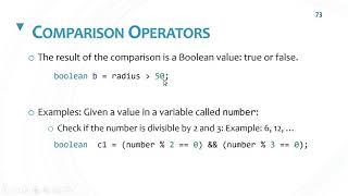 Assignment, Comparison and Logical Operators in Java