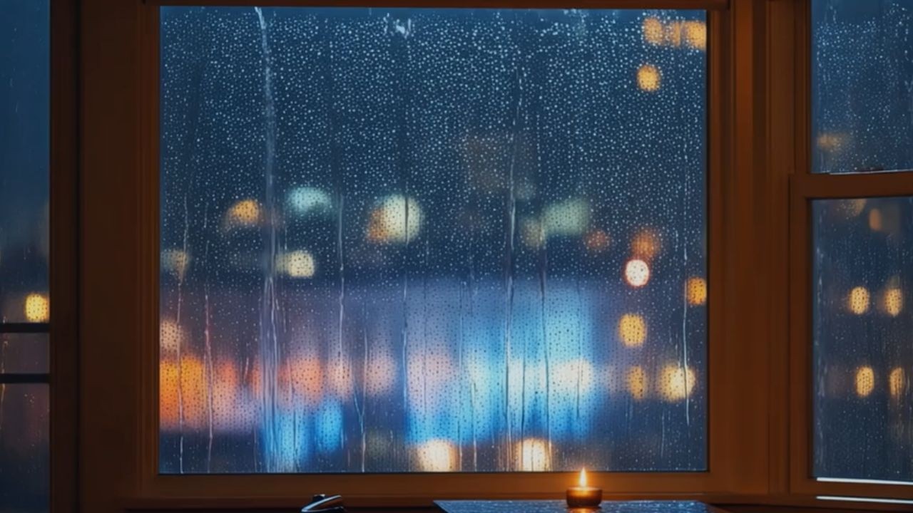 Rainy Night at a Cozy Luxury Restaurant 🌧️ Coffee & Rain Sounds for Deep Sleep & Study