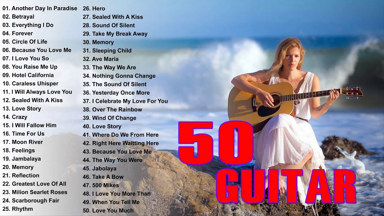 Top 50 Guitar Love Songs Instrumental - Soft Relaxing Romantic Love Songs