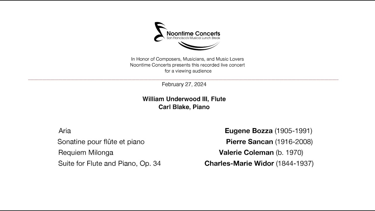 Live_240227_William Underwood Ill, Flute Carl Blake, Piano