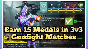 Call Of Duty Mobile Earn 15 Medal in 3v3 Gunfight Matches Task Complete