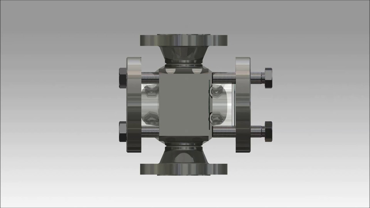 Flow sight glasses with three viewports type 591 - PN16 up to PN400 – ACI Industriearmaturen GmbH
