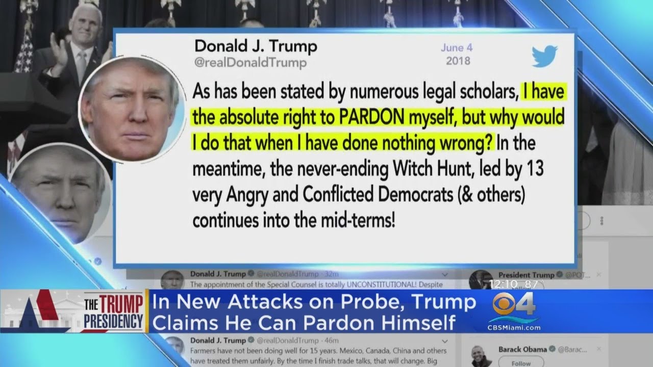 I Have 'Absolute Right To Pardon Myself,' Trump Says