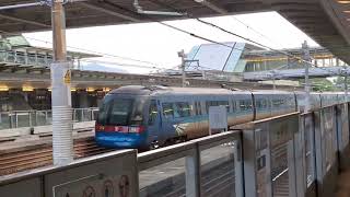港鐵機場快線CAF-Train E109/K409及E106/K406先後高速通過欣澳站