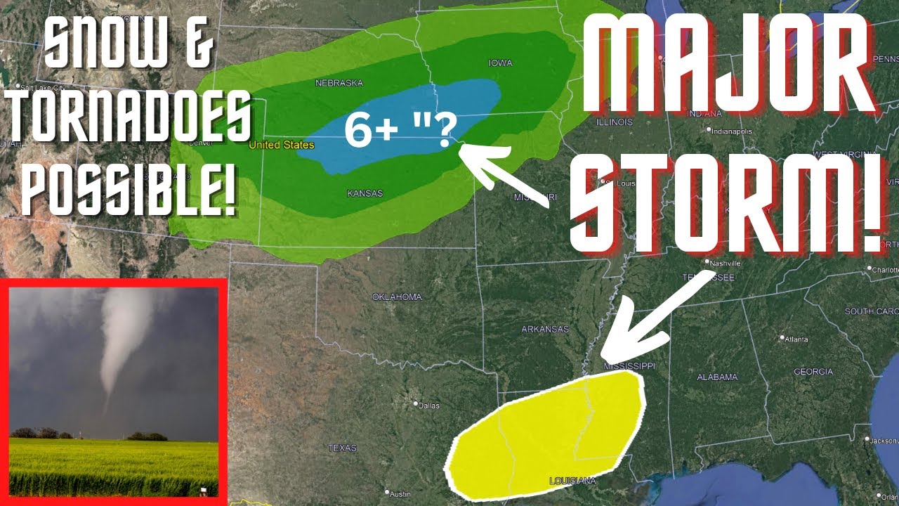 MAJOR Storm to bring Snow & Tornadoes! - YouTube