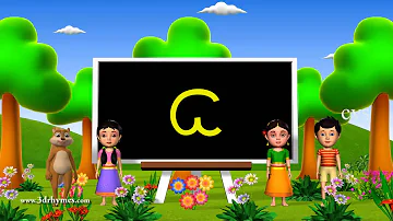 Learn Telugu Alphabet ( Vowels అ ఆ ఇ ఈ a aa i ii ) - 3D Animation Telugu Rhymes