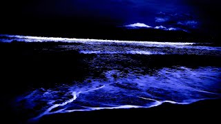 Big Ocean Waves And Beautiful Night Sky  Relaxing Ocean Sounds