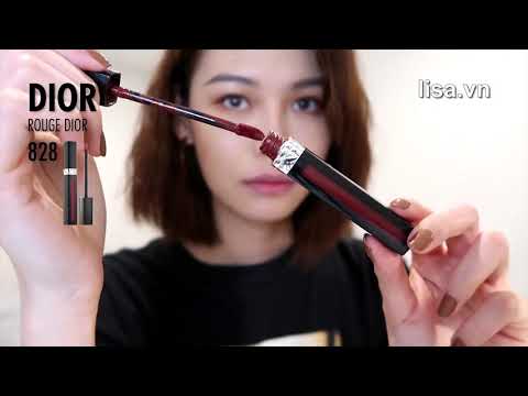 Review Son Dior Rouge Liquid 828 Dressed To Matte - Lisa Cosmetics