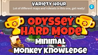 BTD6 Odyssey || Hard Mode Tutorial || Minimal Monkey Knowledge (Variety Hour)