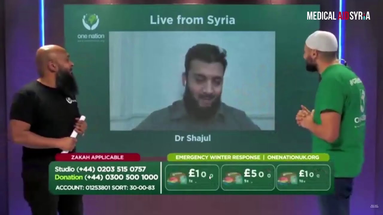 Dr Shajul Islam Live on Eman Channel from Idlib, Syria