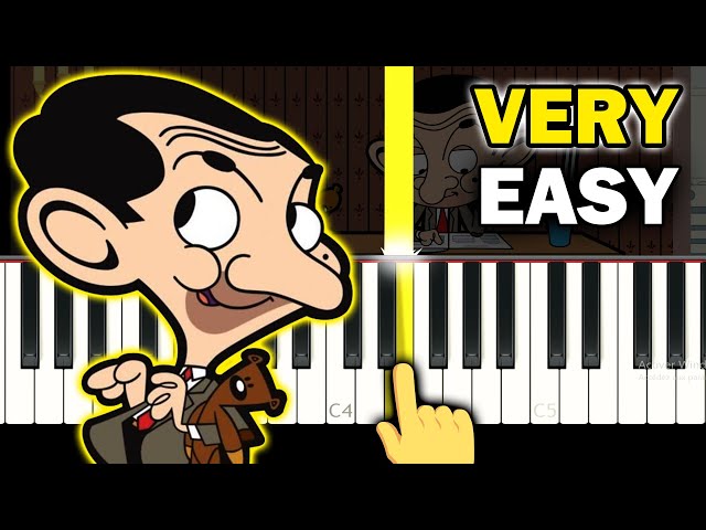 Mr Bean Animated Theme Song - VERY EASY Piano tutorial class=