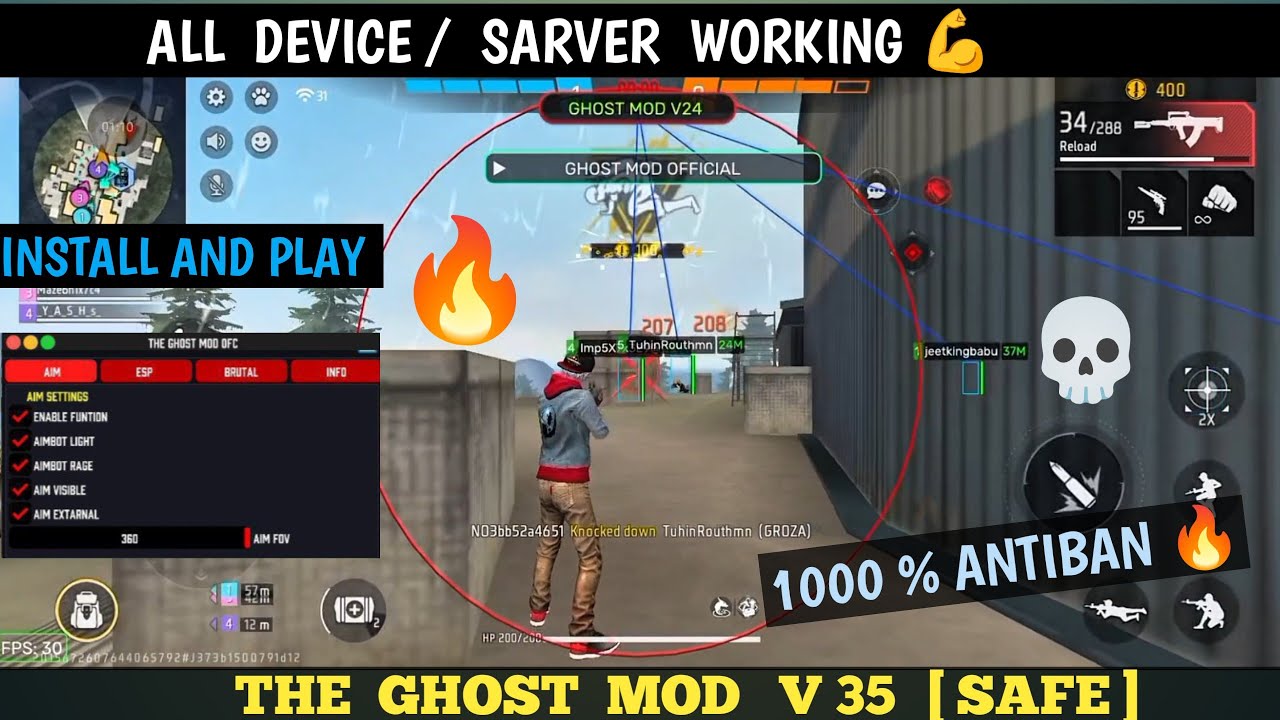 FREE FIRE MOD MENU | 0B52 LATEST VARTION | GHOST MOD | V35 | BANTI XYZ OFFICIAL