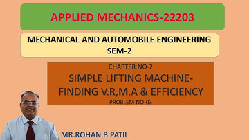 APPLIED MECHANICS-CHAP NO 02-SIMPLE LIFTING MACHINE- PROBLEM NO 03