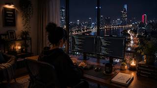 Late Night Coding ☕ Cozy Coffee, Gentle Rain & Lofi Beats | Deep Focus Programming Ambience