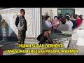 MULAI PEMASANGAN MARMER LANTAI HALAMAN RUMAH DAN BERBAGI 100 GUANBING LAGI DI TOKO