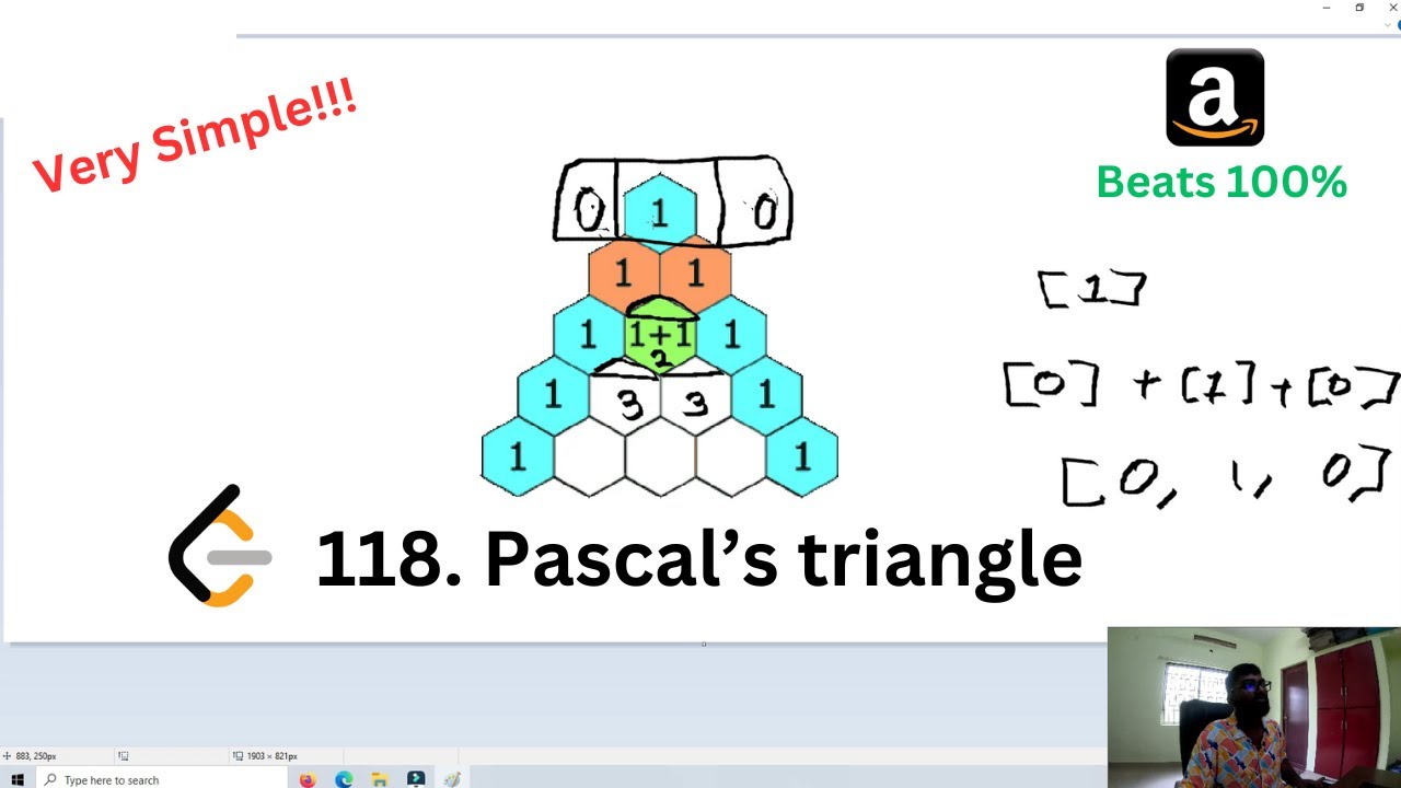Python Solving Leetcode - 118 Pascal's Triangle | Beats 100% - YouTube