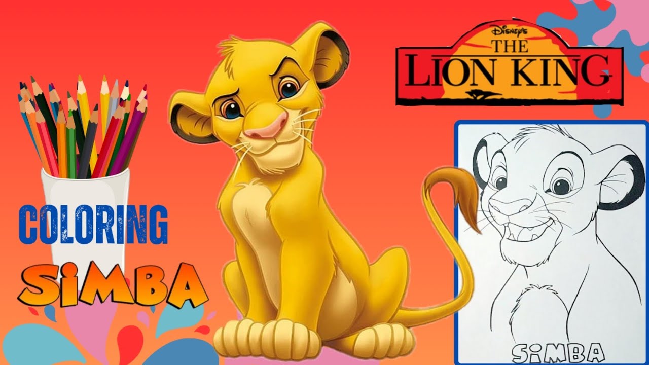 Happy Color Simba Runs Coloring Simba , The Lion King , Coloring Pages #simba #lionking # ...