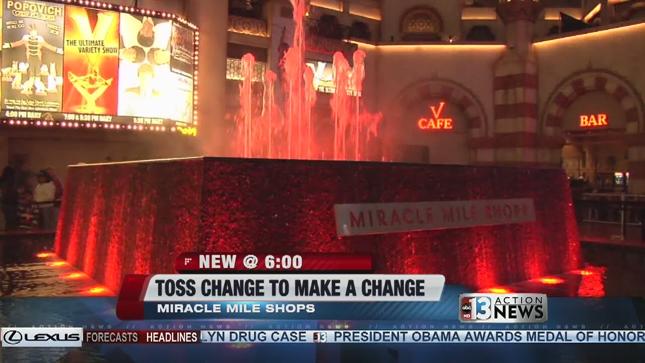 Miracle Mile Shops at Planet Hollywood Resort & Casino will turn its fountain orange and collect don - YouTube