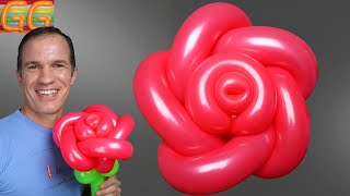 como hacer una rosa con globos - flores con globos - globoflexia y figuras con globos