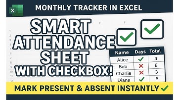 Create Attendance Sheet with Checkbox in Excel | Smart Attendance Tracker in Excel using Checkboxes
