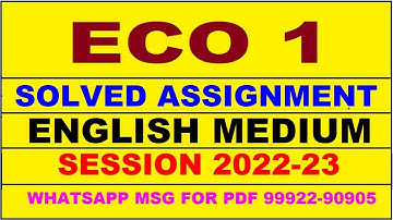 eco 1 solved assignment 2022-23 in english | eco 1 solved assignment 2022-23 | eco 1 2023