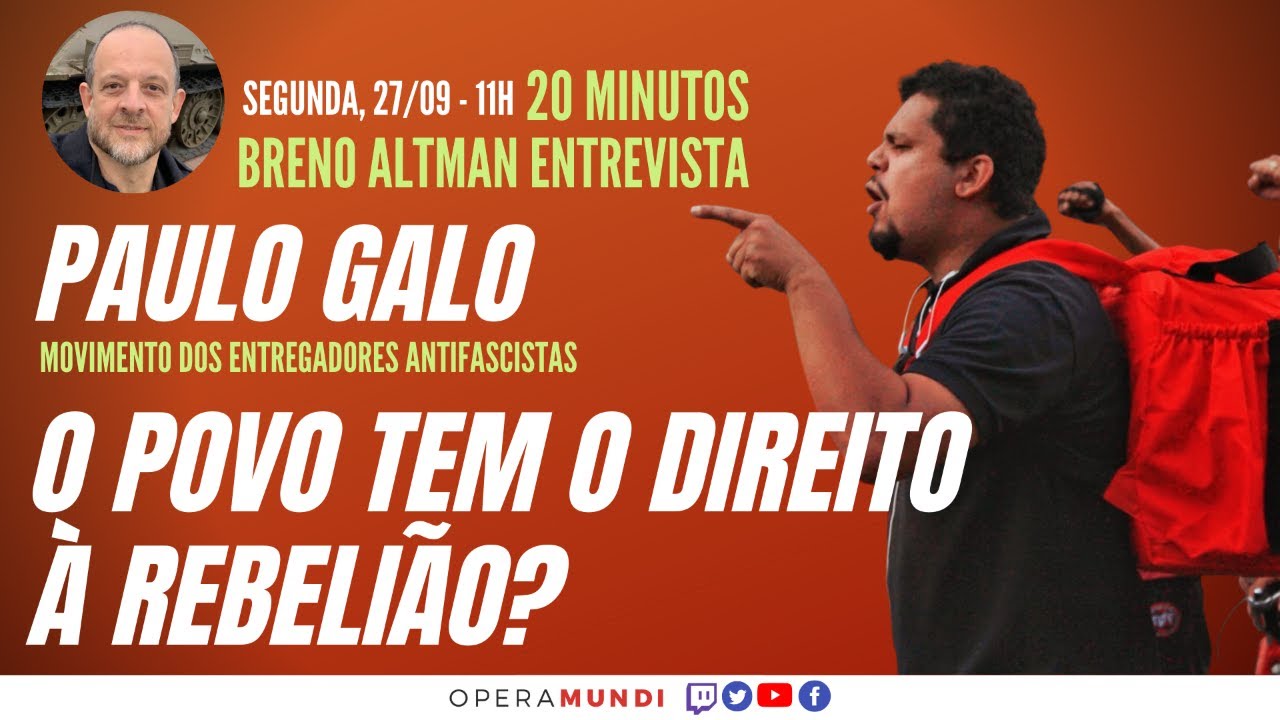 Líder dos entregadores antifascistas, Galo irá à polícia explicar atuação  na queima da estátua de Borba Gato - Brasil 247