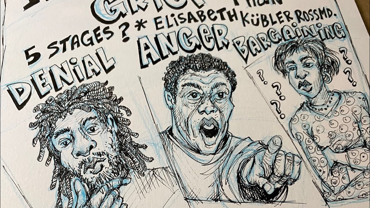 Grief Zine Inks Hand Lettering and Five Stages Drawings Review YouTube