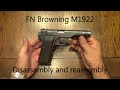 FN Browning M1922 disassembly and reassembly