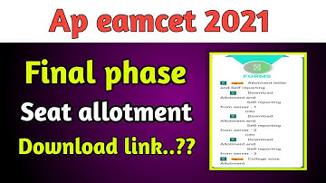 Link not updated|Ap eamcet seat allotment 2021