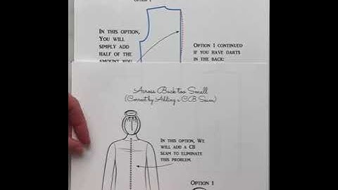 Across Back Too Small - Option 3 - Adding a CB Seam for Movement; Use if the back neckline sits well