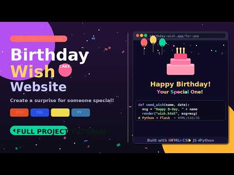 Birthday Wish Website Using Python & HTML | Surprise Your Special One 💝