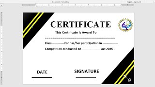Full How To Make a Certificate Design in Microsoft Word | Certificate design | Certificate Design 2025 Guide