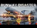 4 Heavy Trucks on the Active Runway. || No Way To Avoid.
